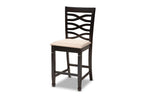 Baxton Studio Lanier Modern and Contemporary Sand Fabric Upholstered Espresso Brown Finished 5-Piece Wood Pub Set