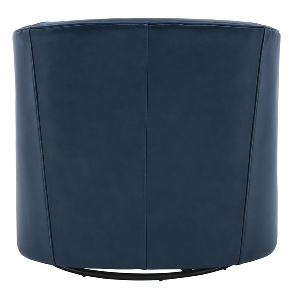 New Pacific Direct Walsh 19&Quot; Top Grain Leather Swivel Chair In Garrett Blue