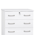 Better Home Products Cindy 4 Drawer Chest Wooden Dresser with Lock in White