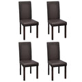 vidaXL Scandinavian Stylish Dining Chairs Set of 4 - Brown Faux Leather with Durable Wooden Frame – Easy Assembly Required