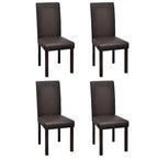vidaXL Scandinavian Stylish Dining Chairs Set of 4 - Brown Faux Leather with Durable Wooden Frame – Easy Assembly Required