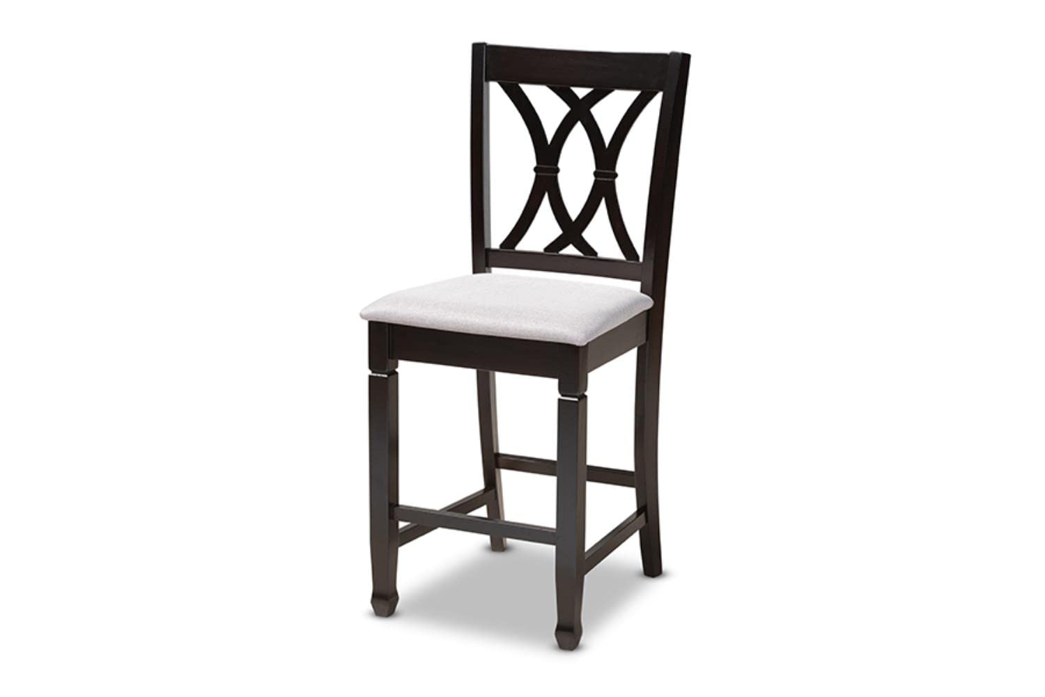 Baxton Studio Reneau Modern and Contemporary Gray Fabric Upholstered Espresso Brown Finished 5-Piece Wood Pub Set