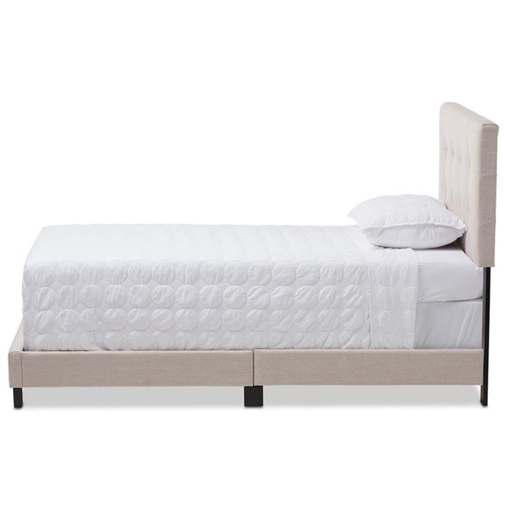 Baxton Studio Brookfield Modern and Contemporary Beige Fabric Twin Size Bed