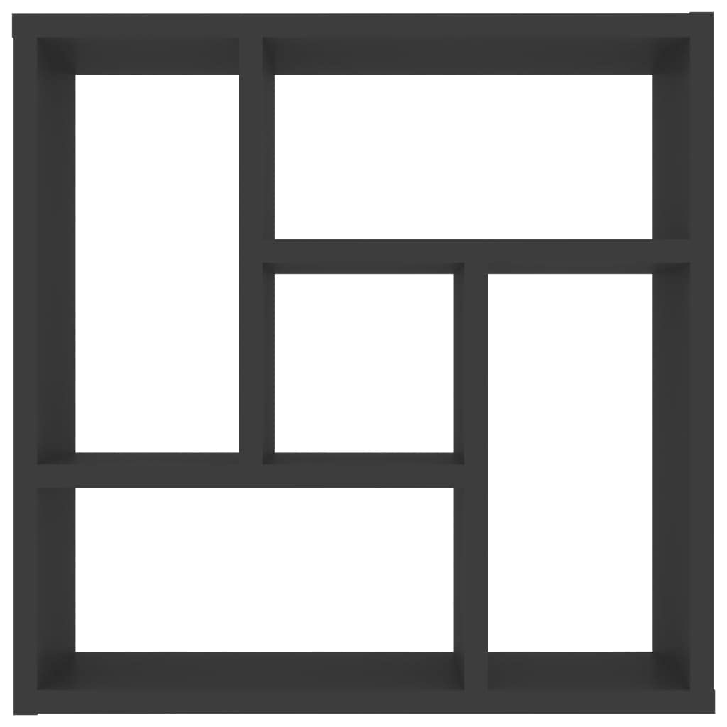 vidaXL Wall Shelf, Floating Shelf with 5 Compartments, Display Shelf, Wall Mounted Shelf for Book DVD CD Photo Frame Trophy Planter Pot, Modern, Gray