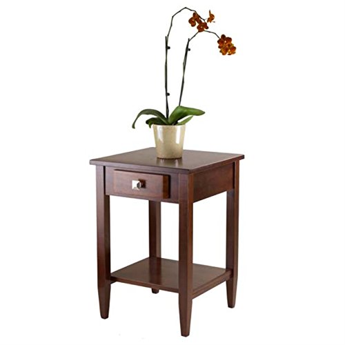 Ergode Wood Stafford End Table | Classic & Contemporary Design | Oyster Gray Finish | Drawer & Shelf | Solid & Composite Wood | 19.9' W x 18.9' D x 22' H (16018-VV) (94118-VV)