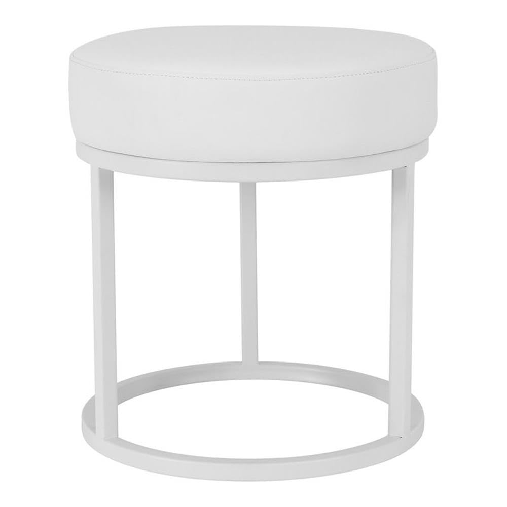 Pangea Home Mono 18&quot; Modern Faux Leather & Metal Stan Stool In White