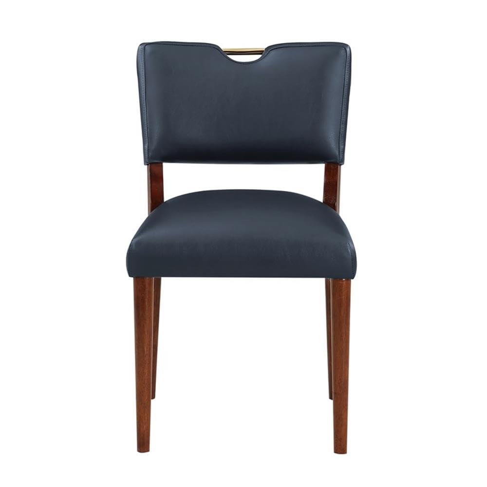 Comfort Pointe Bonito Midnight Blue Faux Leather Dining Chair - Set of 2