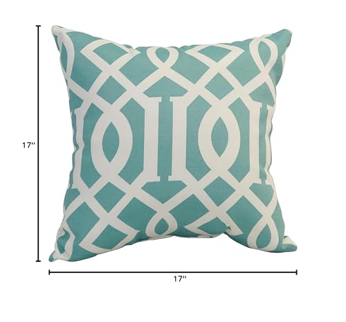 Blazing Needles Outdoor Geometric Polyester Throw Pillow, 17&quot;, Kirkwood Pool 4 Count