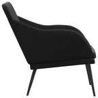 vidaXL Velvet Bench in Black - Soft Luxurious Fabric, Deep Seat with Upholstered Sloping Back and Sturdy Metal Frame for Stability