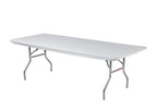 Kwik-Covers 8' Rectangular Plastic Table Covers 30' X 96' (8 Feet), Bundle Of 10 - Indoor Or Outdoor Fitted Table Covers For Banquet Tables (10 Pack, White)