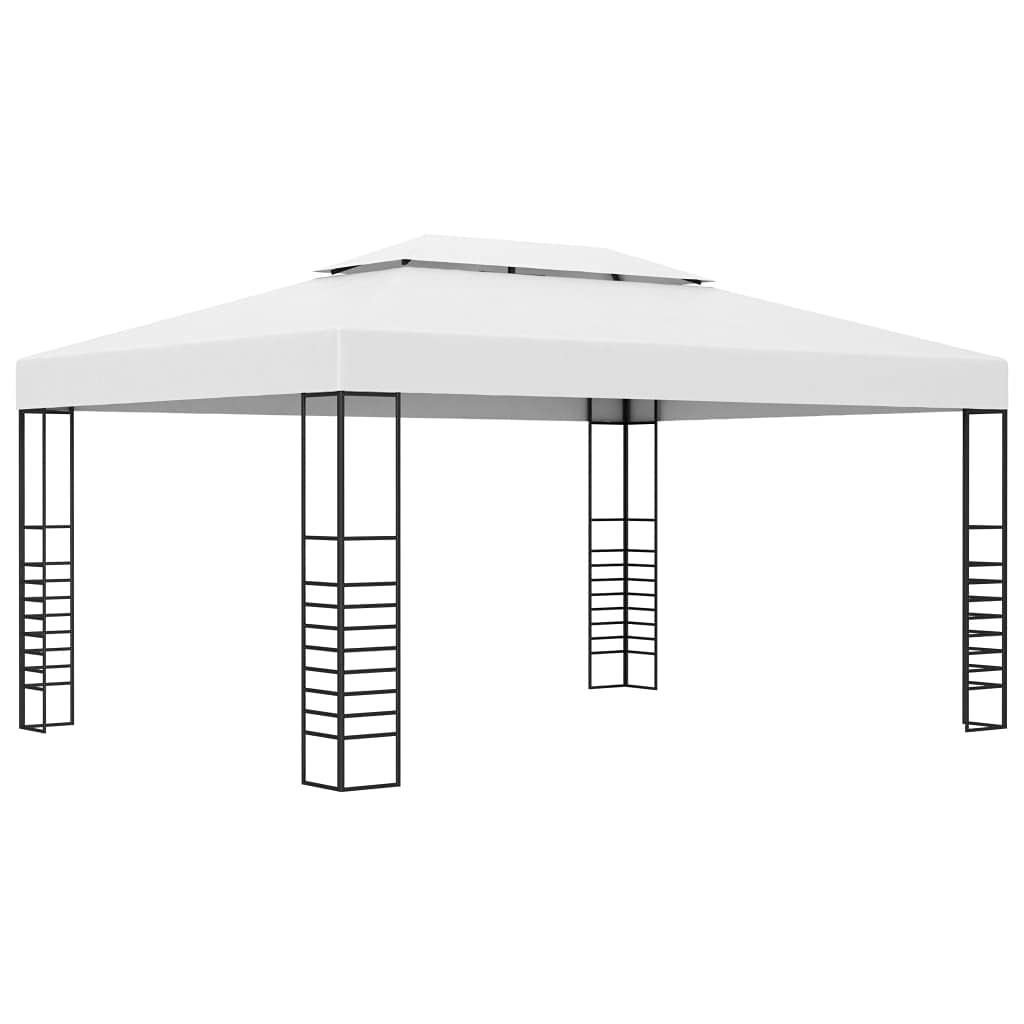 vidaXL Spacious Gazebo with Vented Canopy, 118.1&quot;x157.4&quot;, Anthracite- Family Gathering/Barbecue/Picnic/Party Shade Tent- 100% Polyester Roof, Steel Frame with Decorative Square Details, Easy to As...