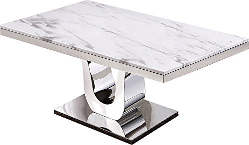 Best Quality Furniture 5Pc Dining Set (1 Table And 4 Chairs) White, Silver, Black