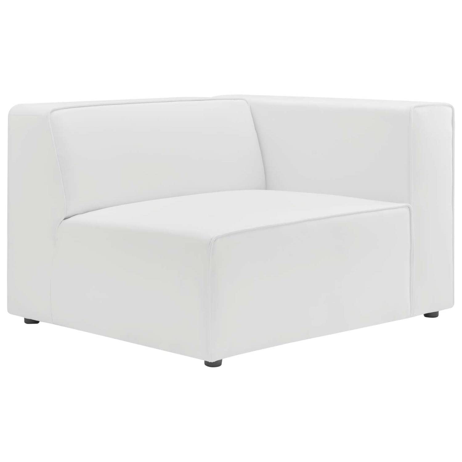 Modway Mingle Vegan Leather Sectional Sofa Right-Arm Chair in White
