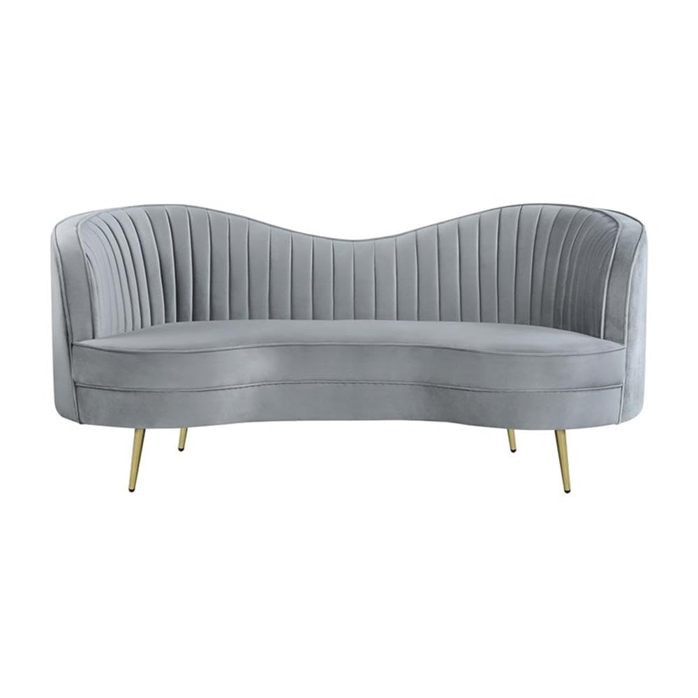 Coaster Home Furnishings Sophia Upholstered Loveseat with Camel Back Grey and Gold