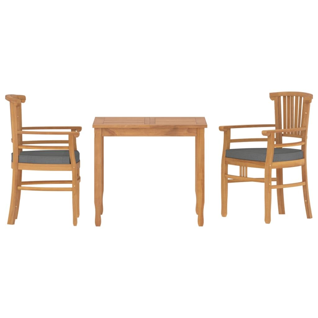 Vidaxl 3-Piece Garden Dining Set Solid Wood Teak