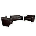 Flash Furniture Hercules Majesty Series Reception Set In Brown Leathersoft