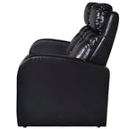 vidaXL 2-Seater Sofa – Modern Reclining Armchair with Wide Seats, Black Faux Leather Upholstery, for Living Room, Cinema Rooms, and Offices
