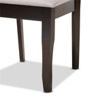 Baxton Studio Verner Modern and Contemporary Grey Fabric Upholstered and Dark Brown Finished Wood 2-Piece Dining Chair Set