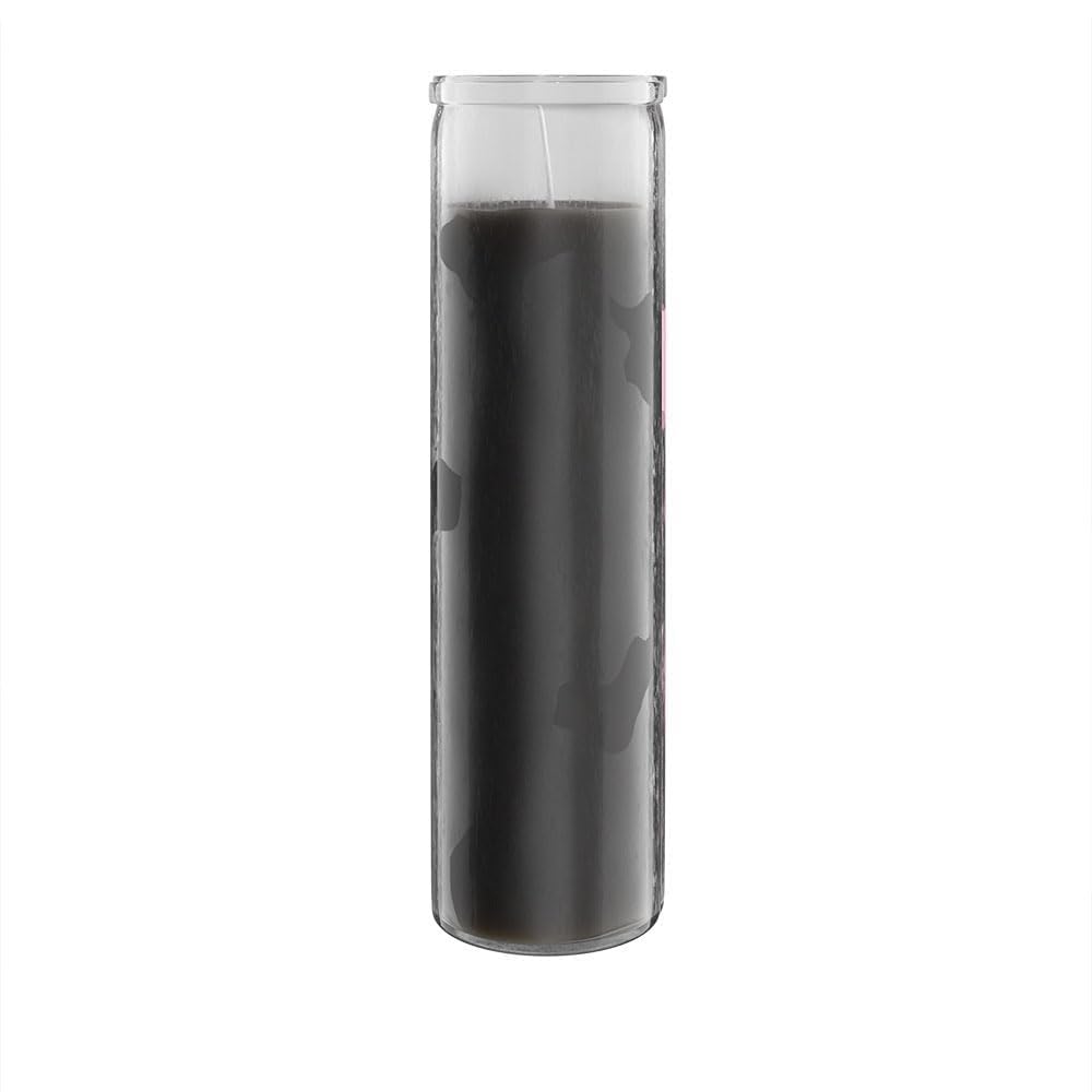Simply Soson 2x8 inch Black Devotional Candles in Glass Jar - 1 Piece - 90 Hours - Prayer Candle - Tall Pillar Candles for Relig