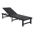 Safavieh Outdoor Collection Manteca Dark Slate Grey Solid Wood/Dark Grey Texline Fabric Adjustable Chaise Lounge Chair (Pat6708K)