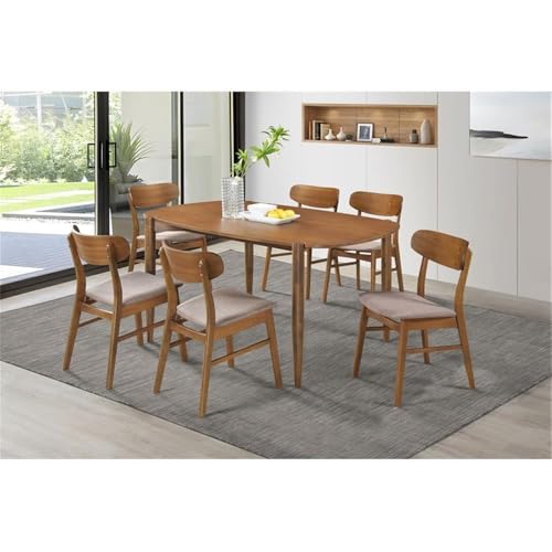 Coaster Home Furnishings Dortch 7-Piece Oval Solid Wood Dining Set Walnut