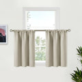 Bgment Short Blackout Curtains 36 Inches Length For Kitchen Camper - Rod Pocket Thermal Insulated Small Window Drapes For Bathroom Basement, Light Camel, 2 Panels, 34 X 36 Inch