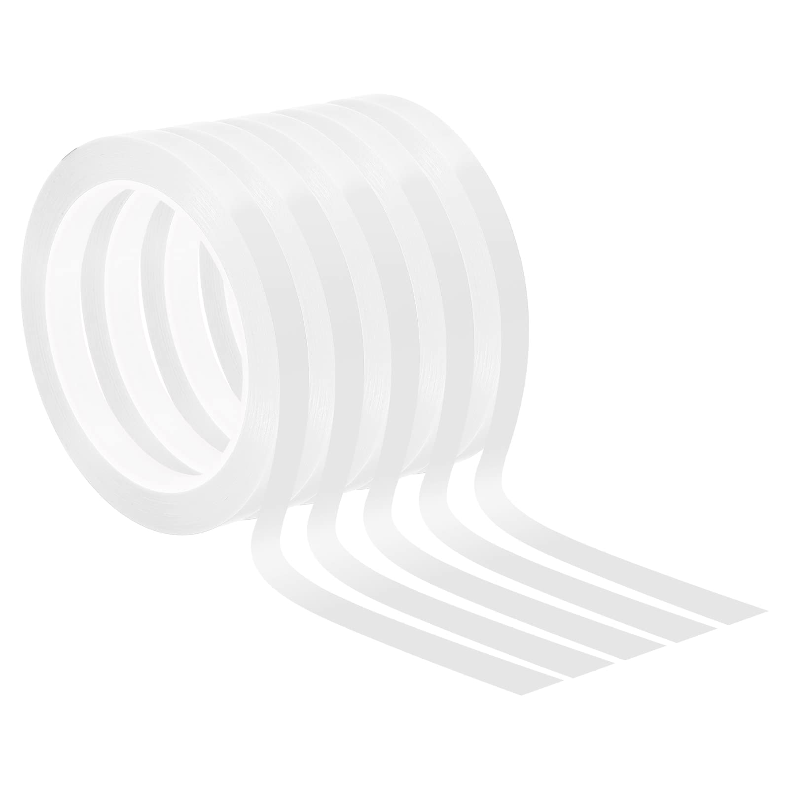 Patikil 2/5' Whiteboard Tape, 5 Pack Thin Dry Erase Tape For Graphic Chart Marking Diy Art, White