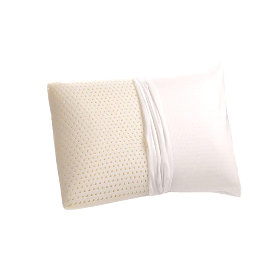 Organictextiles Talalay Latex Pillow With Organic Cotton Cover (Queen Size, Medium), Gots Certified, Bed Pillow For Sleeping, Ne