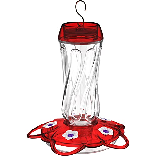 More Birds Orion Hummingbird Feeder, Glass Hummingbird Feeders For Outdoors, 5 Feeding Stations, 16 Ounces