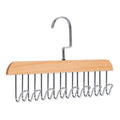 Gefryto Wooden Hanger With 8 Hooks Multipurpose Closet Organizer, Clothes Scarf Tie Belt Storage Holder For Wardrobe Cupboard (M