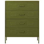 vidaXL Practical Design Chest of Drawers - Olive Green - Durable Steel Construction - Adjustable Height - 31.5"x13.8"x40" with Extendable Drawers