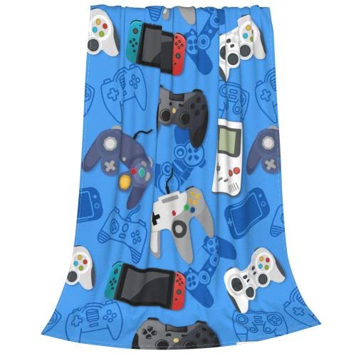 Teen Gaming Throw Blanket Gamer Gift For Boys Bed Blanket Soft Microfiber Lightweight Gamepad Flannel Blanket For Living Room Be