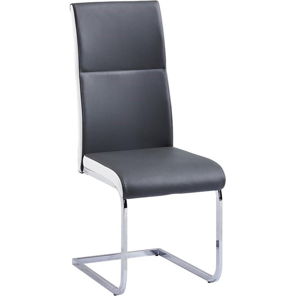 Best Master Furniture Modern Leather Dining Side Chairs (Set Of 2) Grey