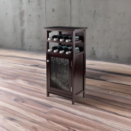 Ergode Alta Wine Storage Shelf: Modern Espresso Design, 8 Bottle Capacity