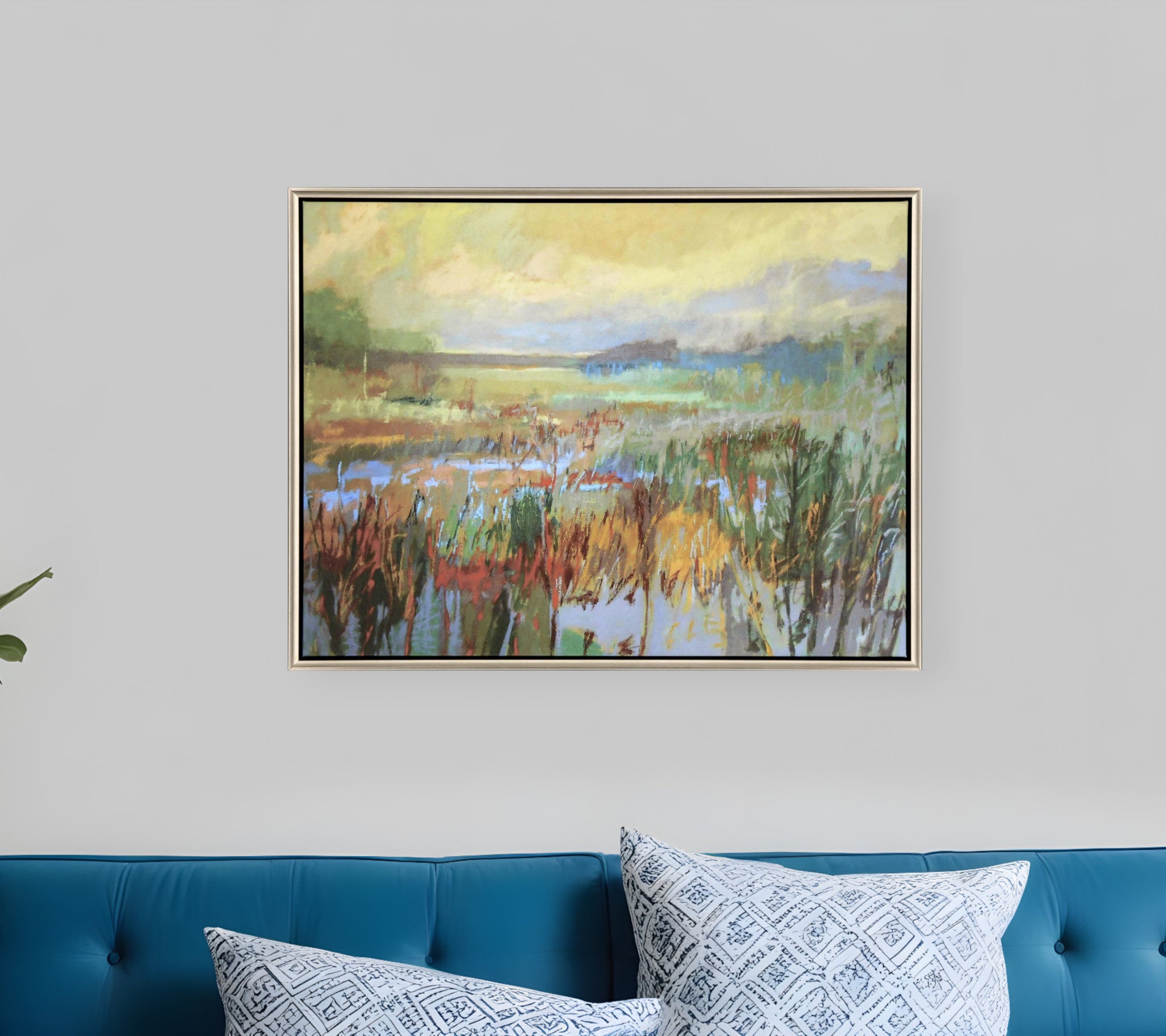 Marsh in May Canvas Silver Floater Frame Print Wall Art