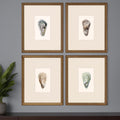 Set Of Four Ocean Blades Gold Framed Print Wall Art