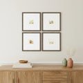Set Of Four Petite Sunrise Gold Framed Print Wall Art