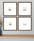Set Of Four Petite Placid Gold Framed Print Wall Art