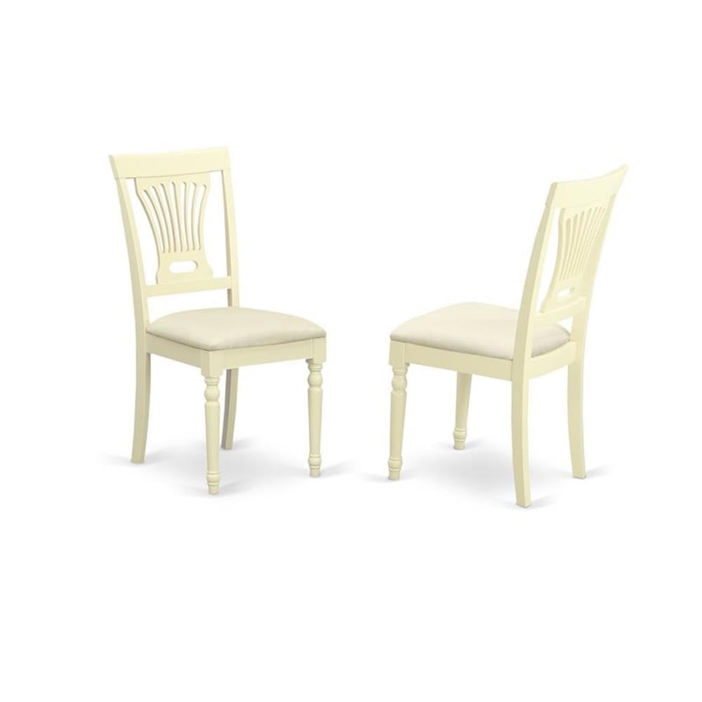 East West Furniture PLAI5-WHI-C 5 Piece Kitchen Table & Chairs Set Includes an Oval Dining Room Table with Butterfly Leaf and 4 Linen Fabric Upholstered Chairs, 42x78 Inch, Buttermilk & Cherry