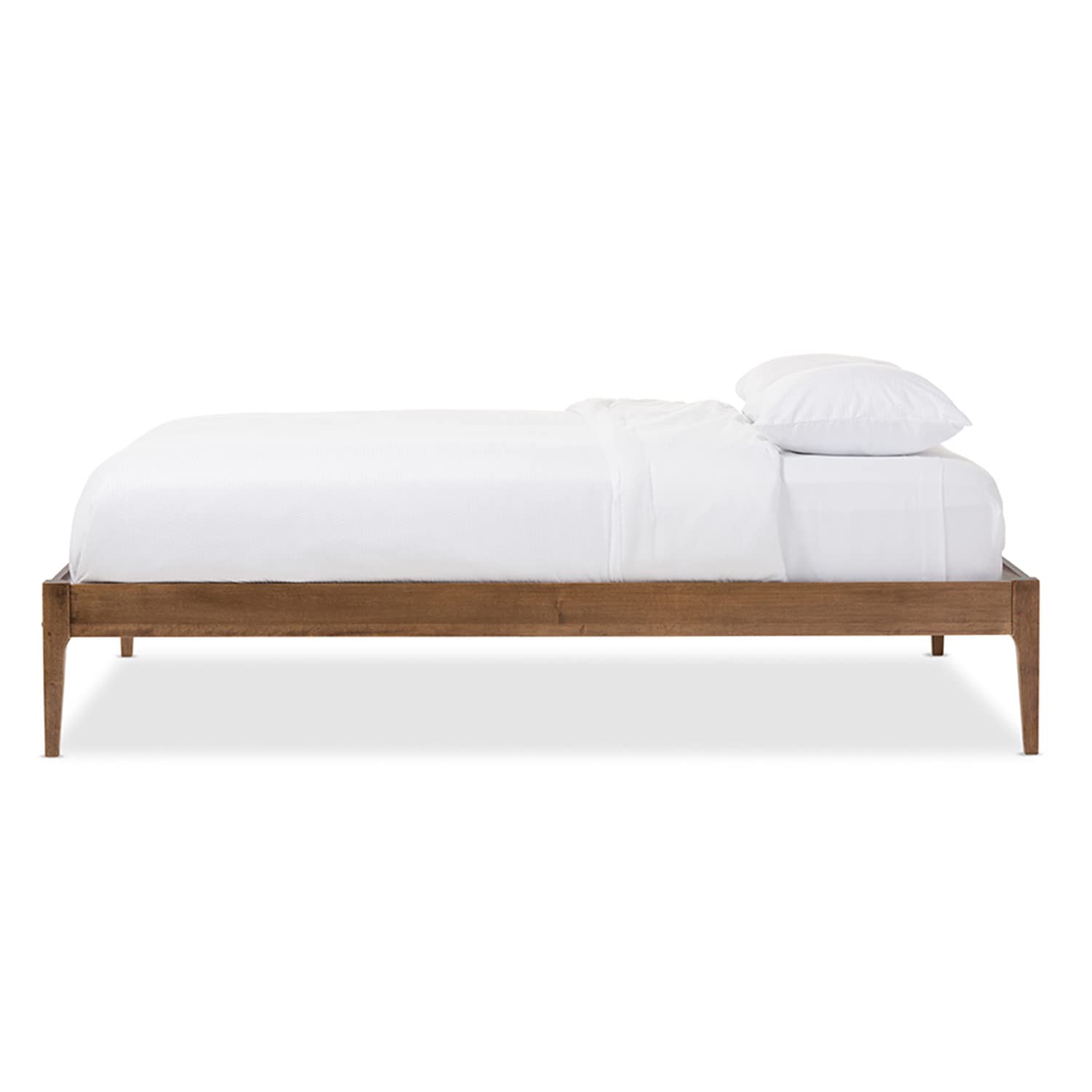 Baxton Studio Bentley King Bed in Walnut