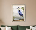 Blue Heron Framed Art Silver Picture Frame Print Wall Art