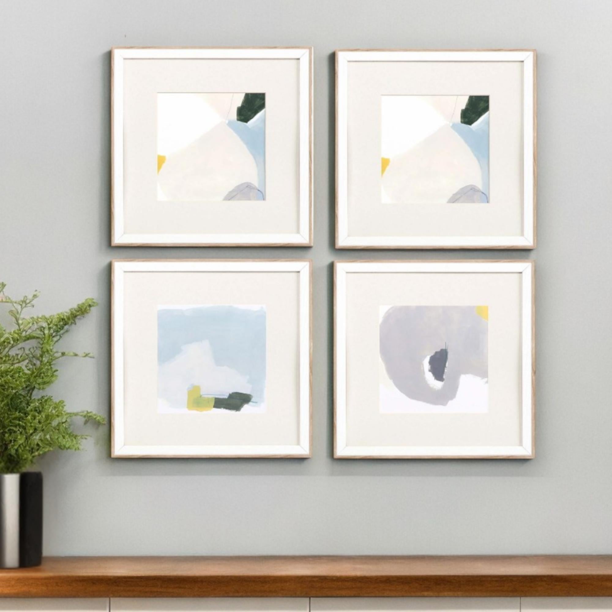 Set Of Four Tilt White Framed Print Wall Art