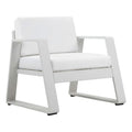 Pangea Home Air Modern Aluminum and Fabric Sofa Chair in White Finish