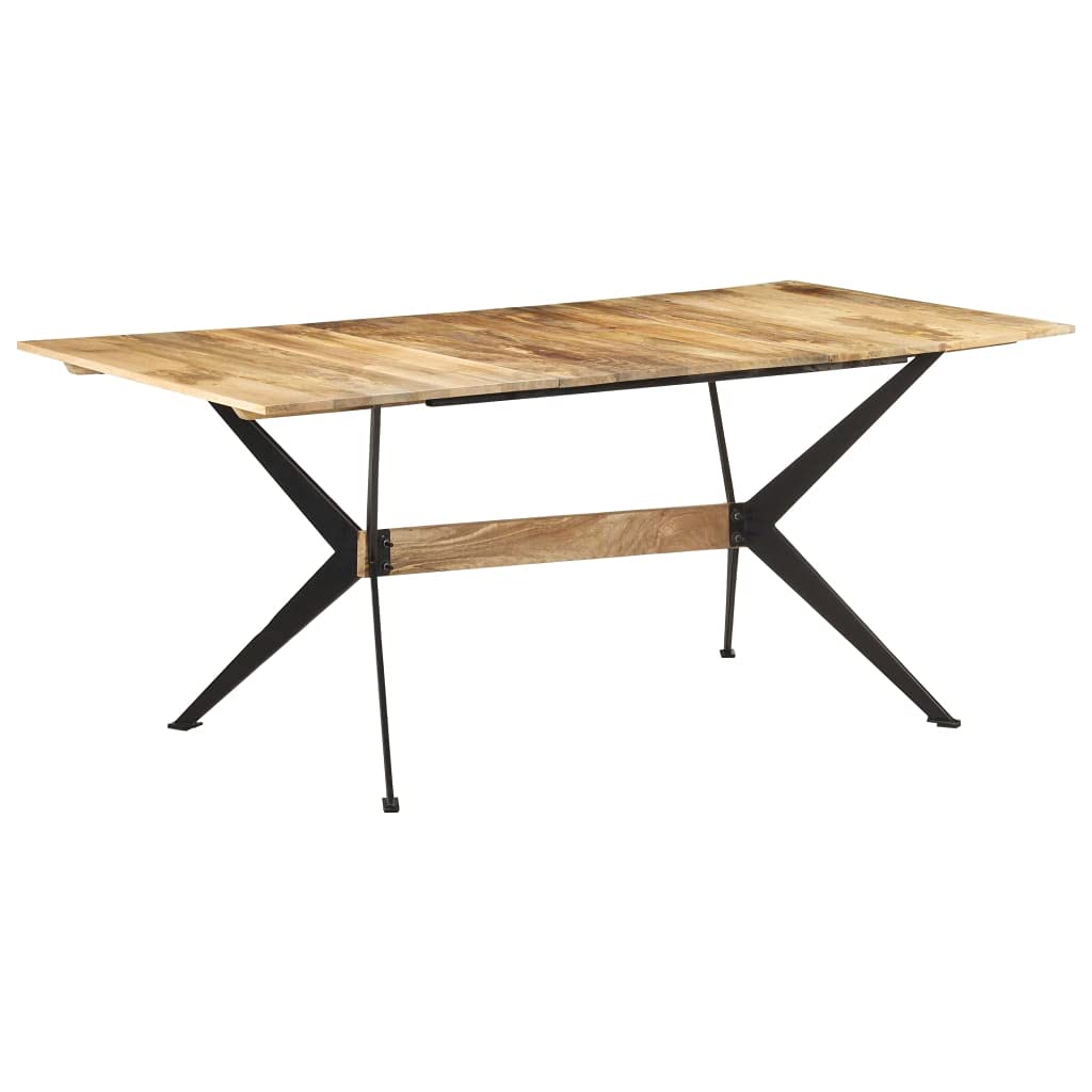 vidaXL Solid Mango Wood Dining Table with Industrial Style Design - Versatile Piece for Any Home Decor - 70.9&quot;x35.4&quot;x29.9&quot;