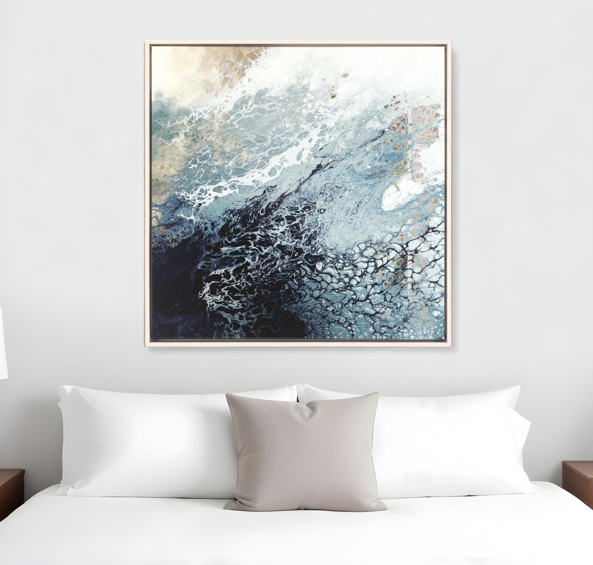 Aveta Canvas Ready to Hang Art White Floater Frame Print Wall Art