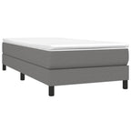 vidaXL Dark Gray Box Spring Bed Frame - Twin XL with Supportive Plywood Slats, Sturdy Legs and Durable Fabric, Ideal for Bedroom
