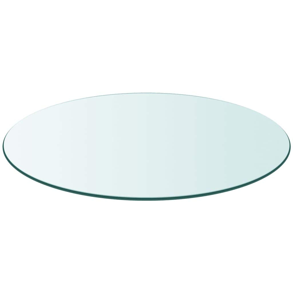 vidaXL 31.5" Round Tempered Glass Table Top, Transparent Dining Table Topper, Easy-to-Clean, Scratch Resistant, Suitable for Coffee Tables and Garden Tables