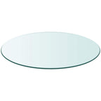 vidaXL 31.5" Round Tempered Glass Table Top, Transparent Dining Table Topper, Easy-to-Clean, Scratch Resistant, Suitable for Coffee Tables and Garden Tables