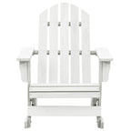 vidaXL Solid Wood Patio Rocking Chair in White - Vintage Inspired Outdoor Armchair for Garden and Patio Living Space