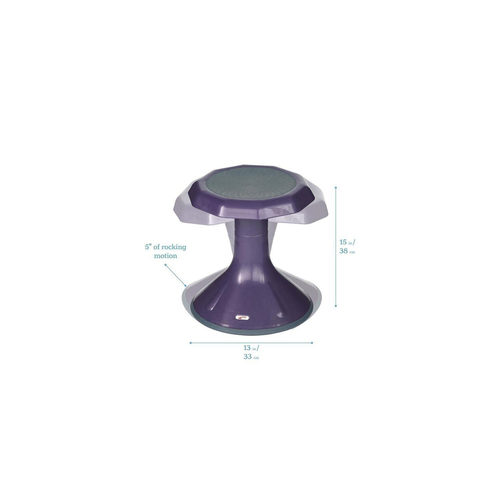Ecr4Kids Ace Active Core Engagement Wobble Stool, 15-Inch Seat Height, Flexible Seating, Eggplant